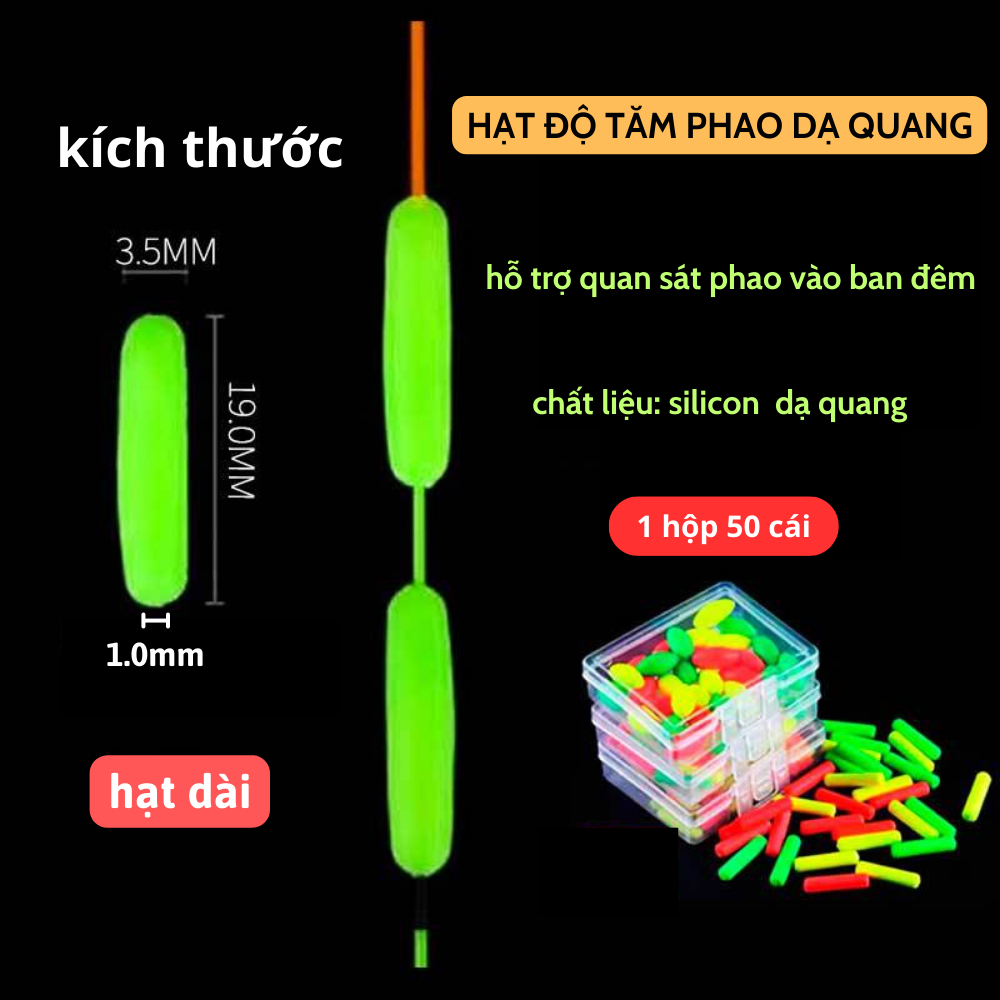Hạt Độ Tăm Phao Dạ Quang Phát Sáng