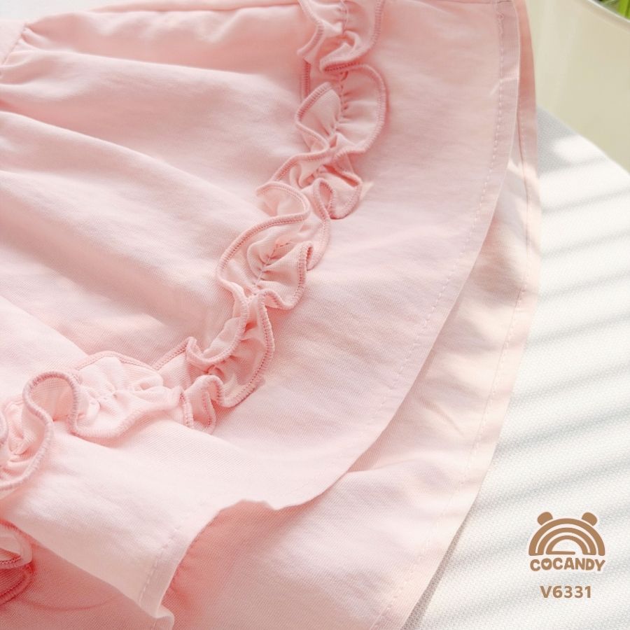 Váy sát nách HỒNG khăn cổ bèo nhún_thumbnail_3