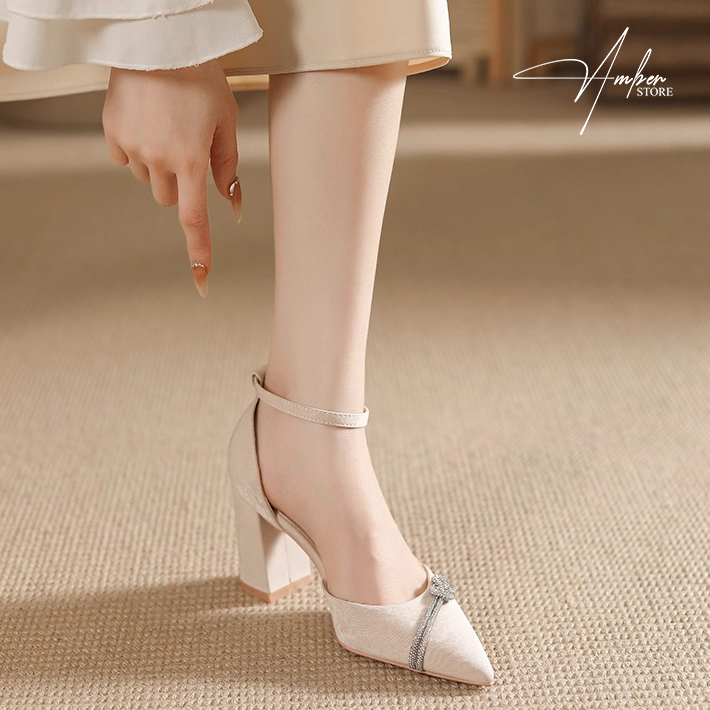 Giày Cao Gót Nữ Gót Vuông Bít Mũi Phối Đá – CG16_thumbnail_6