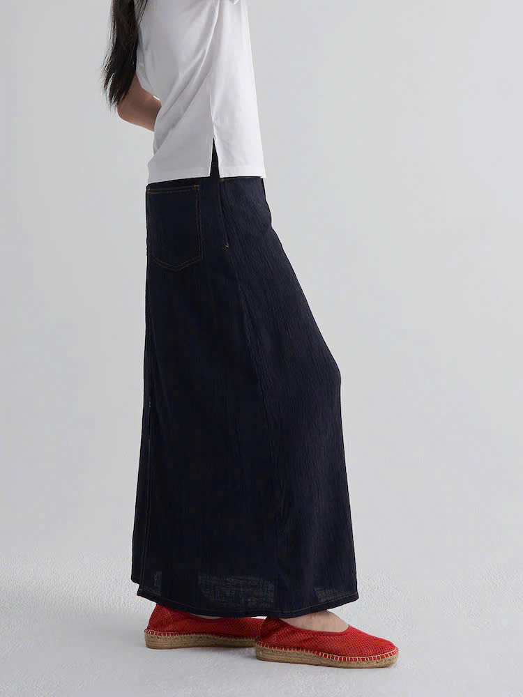 Chân váy dài phối viền chỉ ( ĐEN )_thumbnail_7