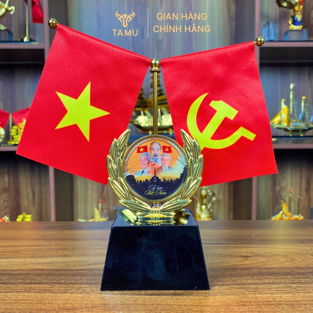 Bộ Cờ Trang Trí Bàn Làm Việc Kèm Đế Pha Lê Đen Cao Cấp_thumbnail_7