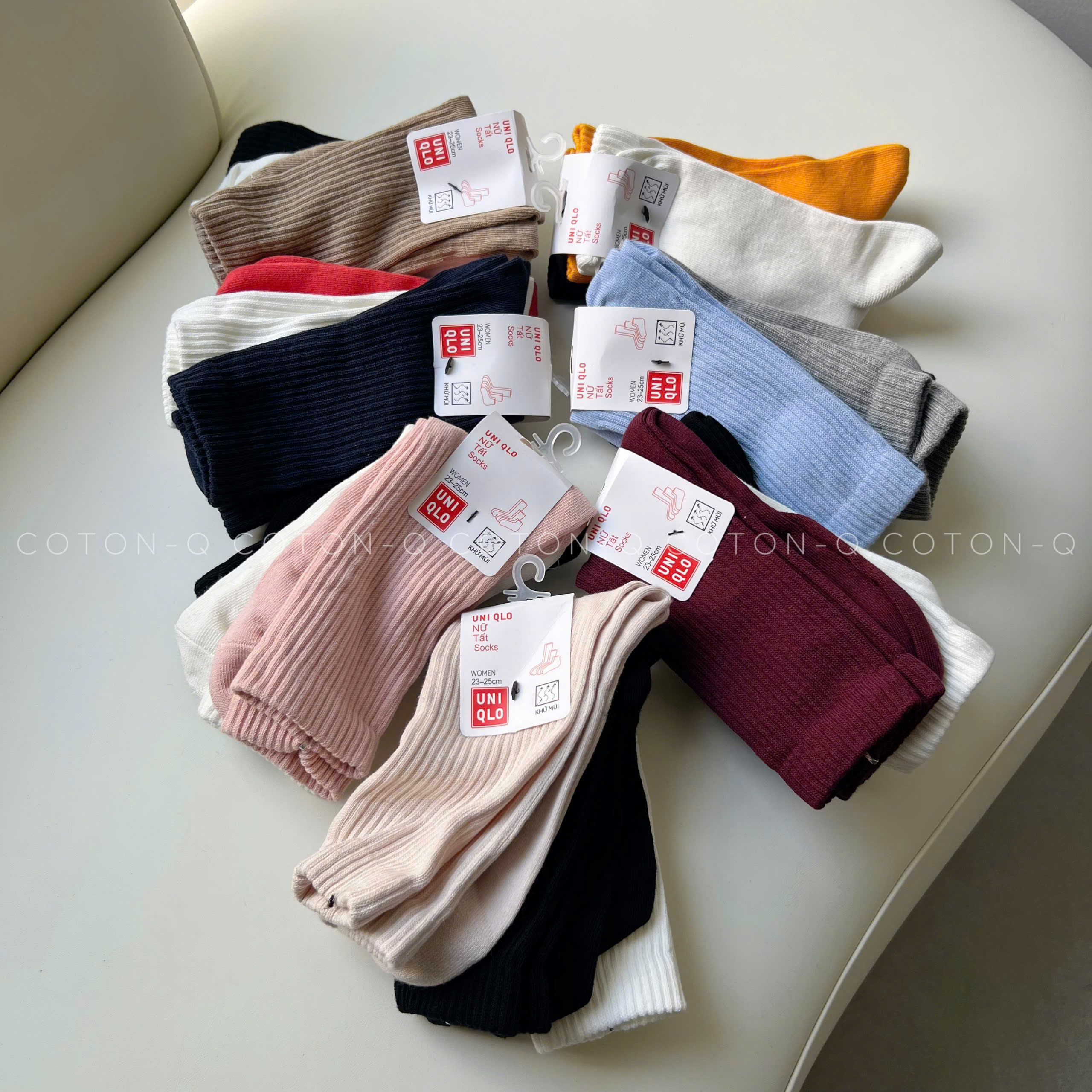 Set 12 đôi vớ cổ cao ( NGẪU NHIÊN 5-6 MÀU )_thumbnail_1