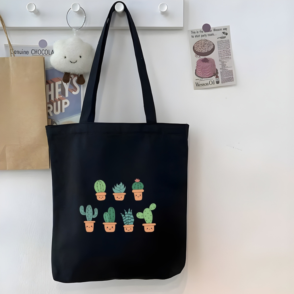 Túi tote vải canvas đeo vai, có khóa kéo và ngăn phụ hình thời trang WE TEE - WTU06_thumbnail_23