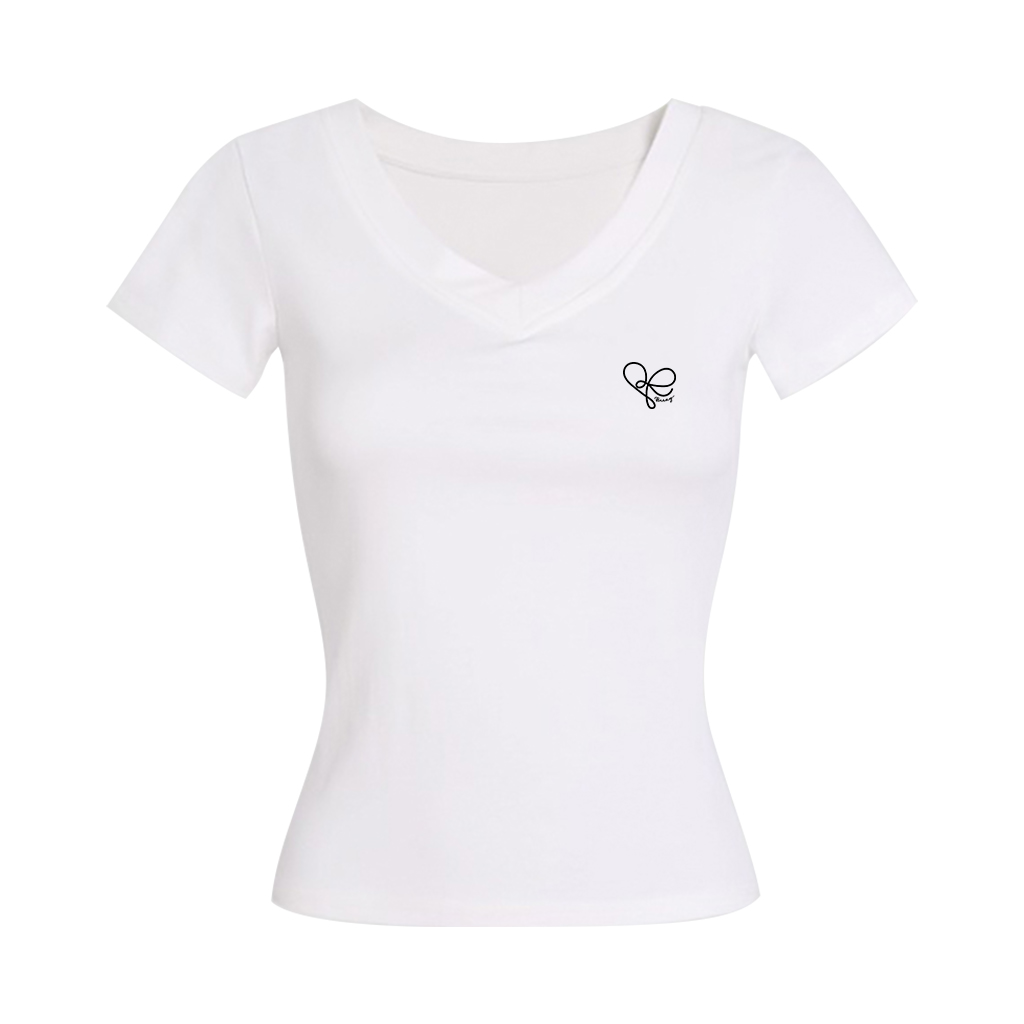 Áo thun nữ cổ tim ôm body Beezy 2489 form ôm 100% Visco dễ phối đồ thoáng mát thấm hút mồ hôi size S M L_thumbnail_0