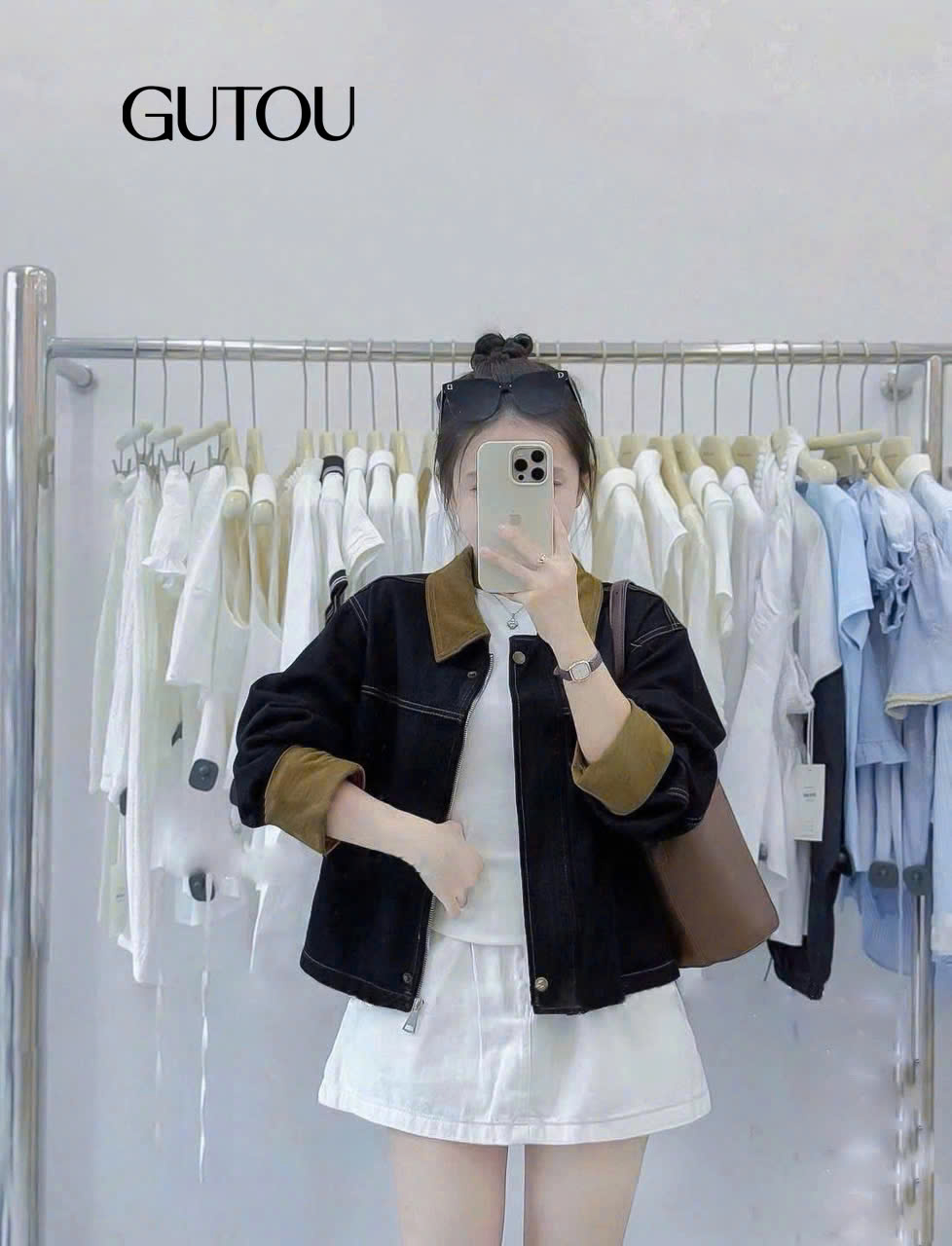 [GUTOU] Áo Khoác Jean Denim Phối Màu Cá Tính_thumbnail_7