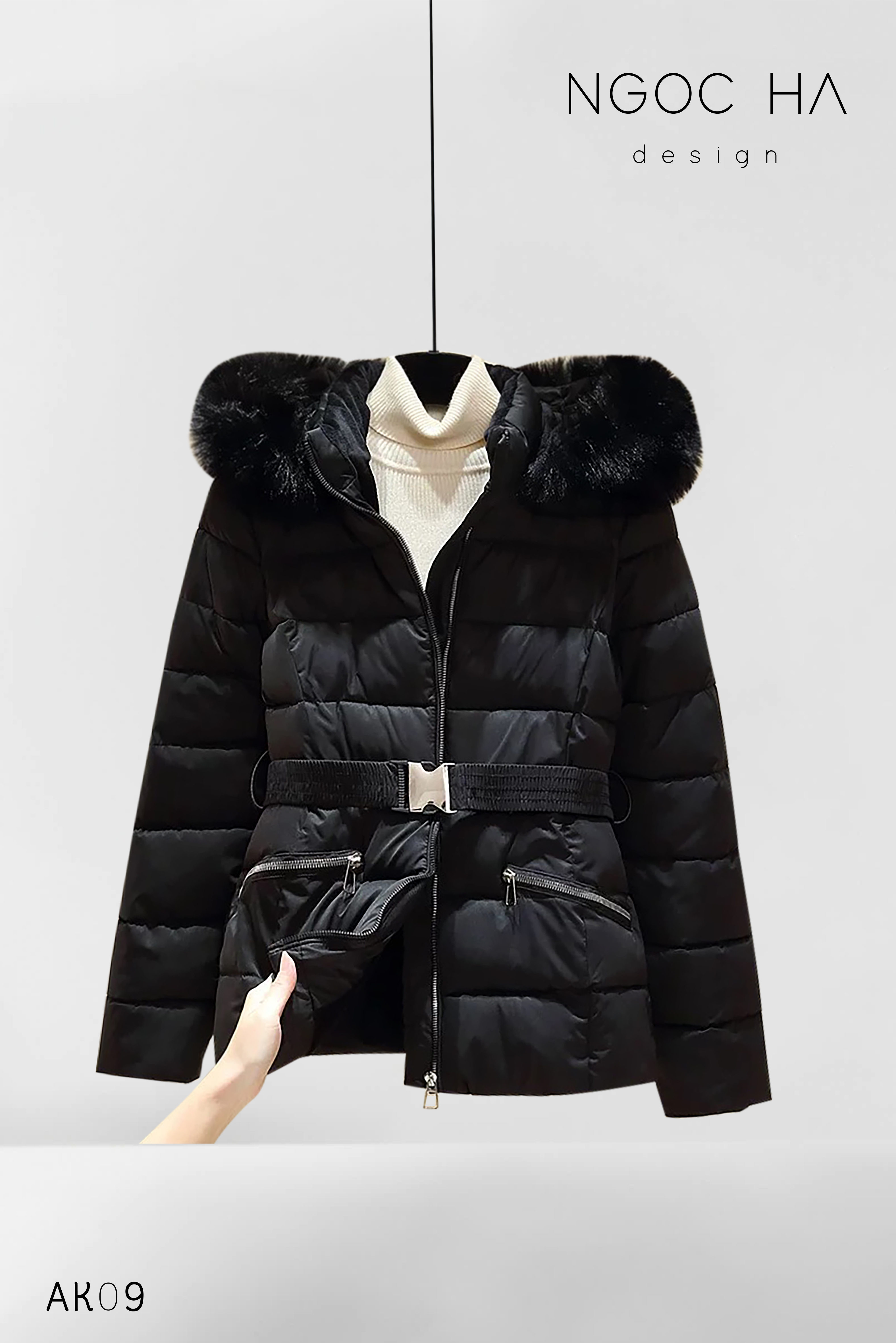 Áo Phao Mũ lông Kèm Đai Eo AK09_thumbnail_6