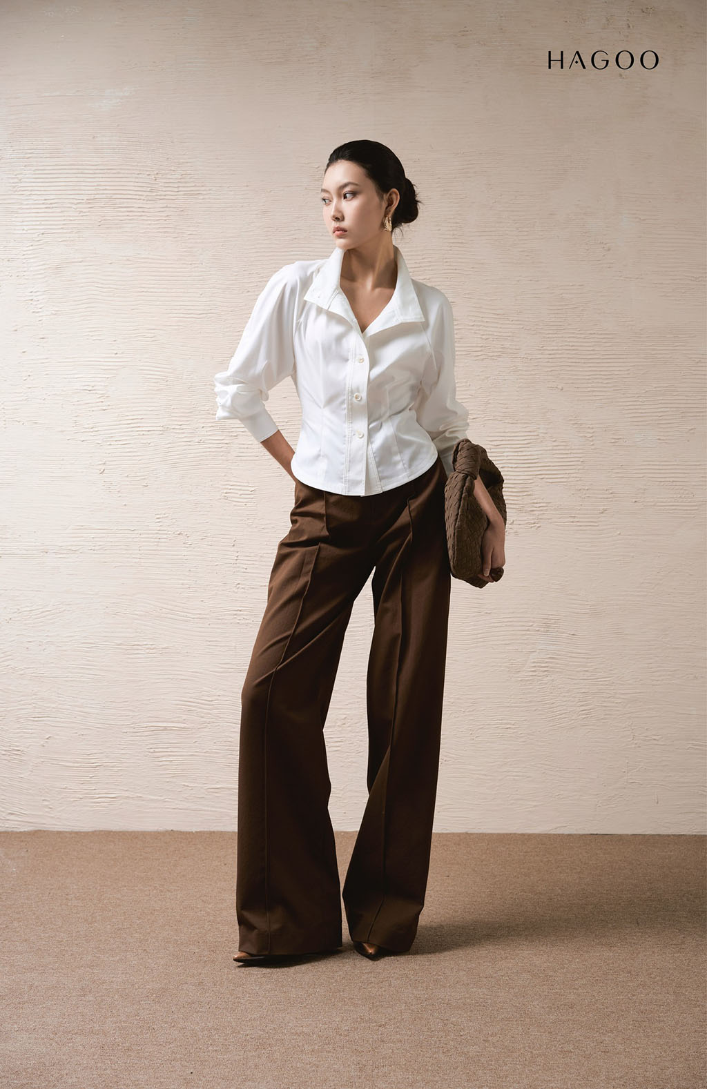 Áo sơ mi cổ lọ HAGOO