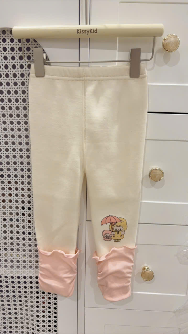 (Q169) Quần legging kem gấu gập hồng_thumbnail_0