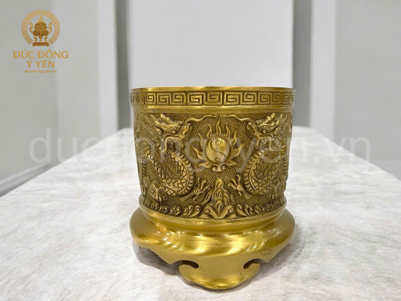 Bát hương đúc đồng vàng thau màu mộc _thumbnail_1