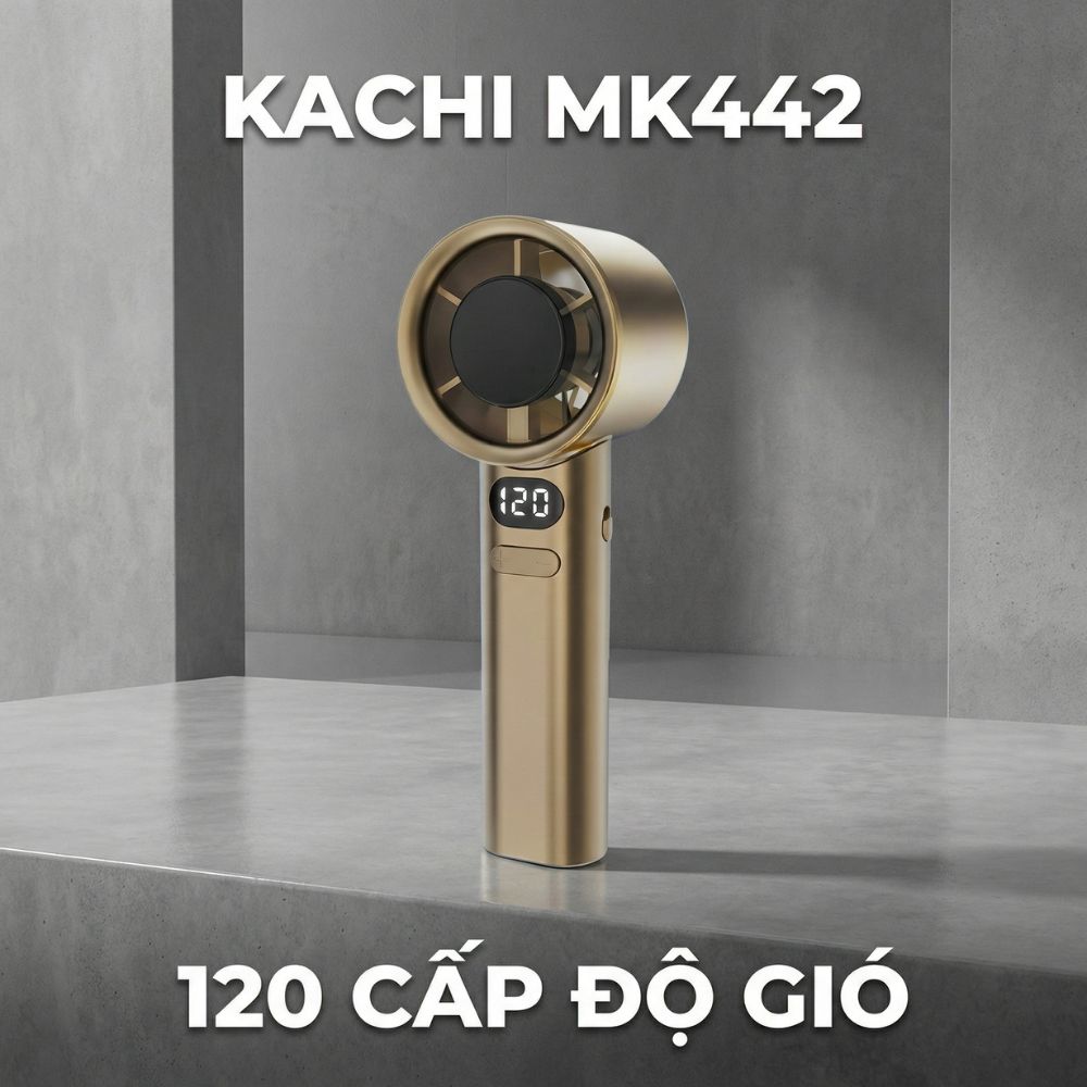 Quạt Cầm Tay Kachi MK442 – 120 Cấp Độ Gió Tuabin, Màn Hình LED Hiển Thị Pin, Bảo Hành 18 Tháng_thumbnail_9