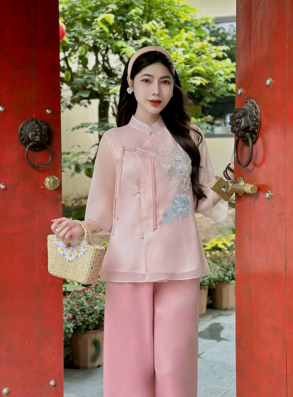 PP23 Pháp phục Voan tơ lễ chùa thêu chim hạc Tinh Nhi_thumbnail_5