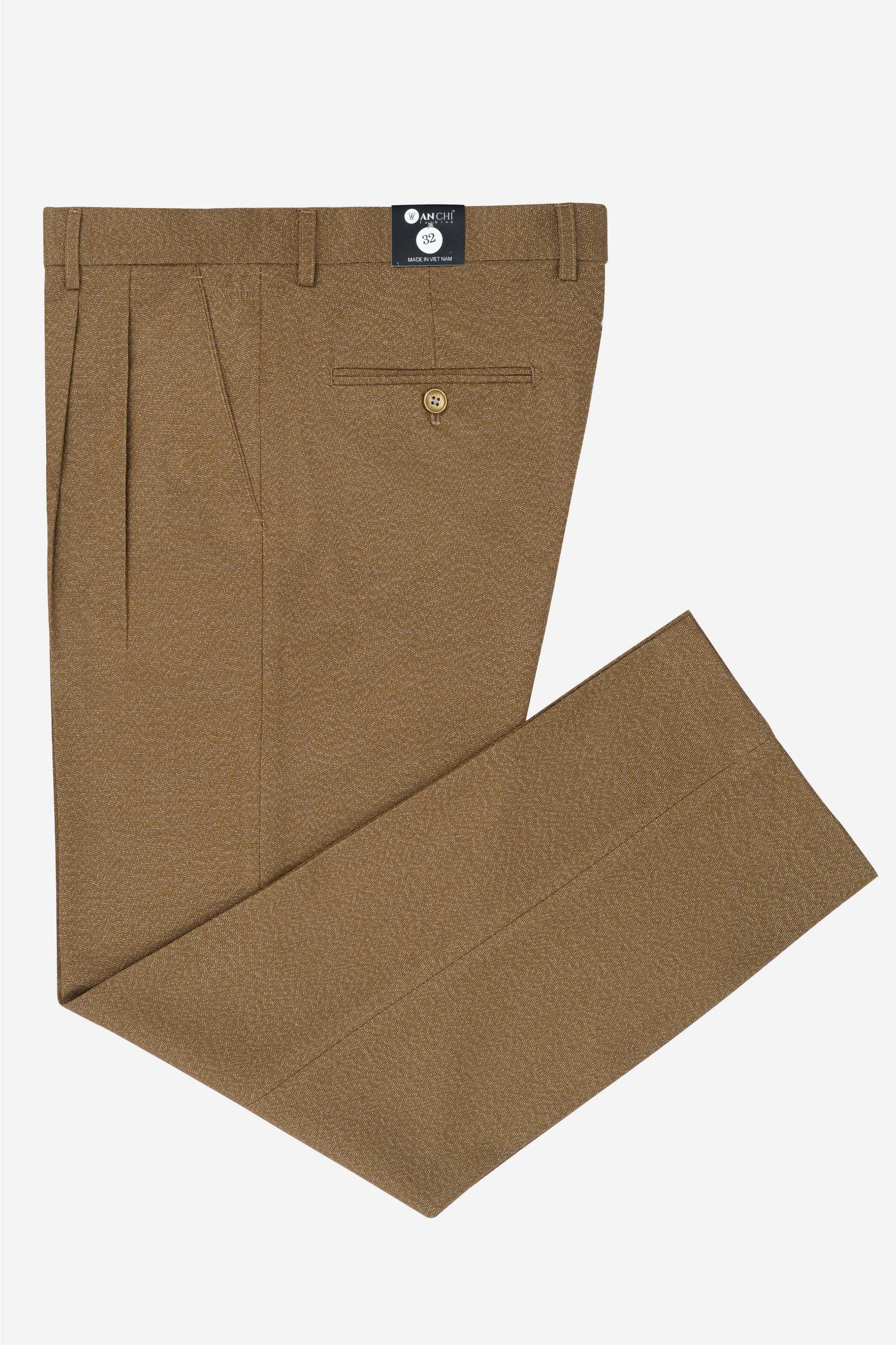 Quần Âu 2 Li Nam Trung Niên ANCHI Vải Đốm Cao Cấp Phom Suông Ống Rộng