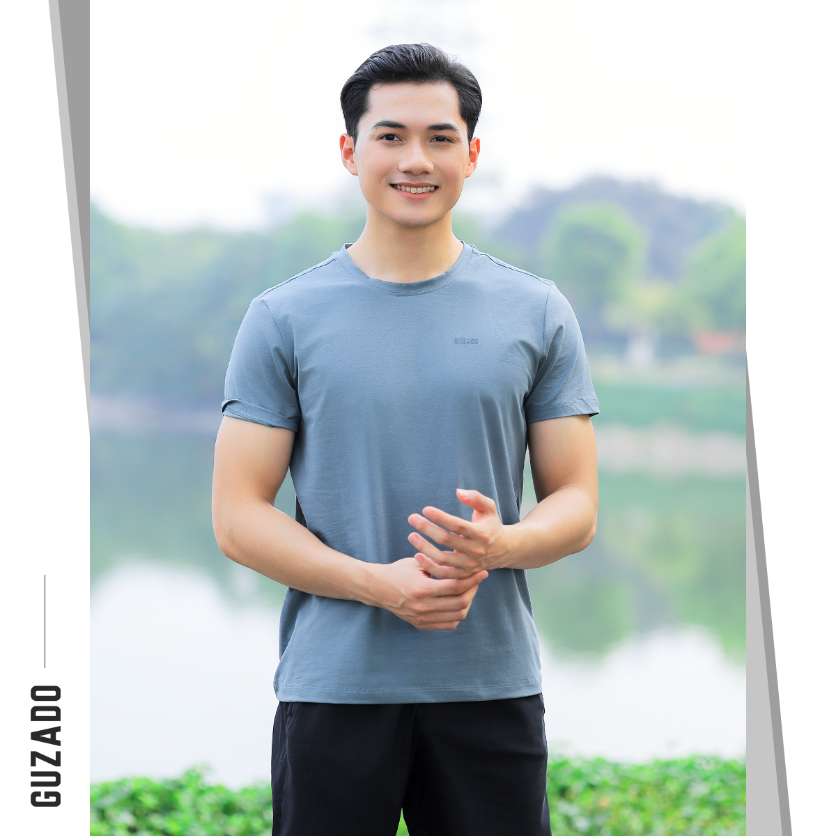 Đồ Bộ Guzado Áo Cotton Kết Hợp Quần Gió Basic  BTS03_thumbnail_36