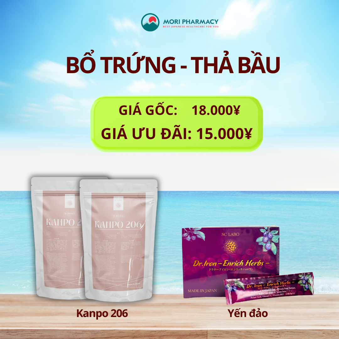 Combo bổ trứng - Thả bầu ( 1 tháng kanpo 206 + Yến)