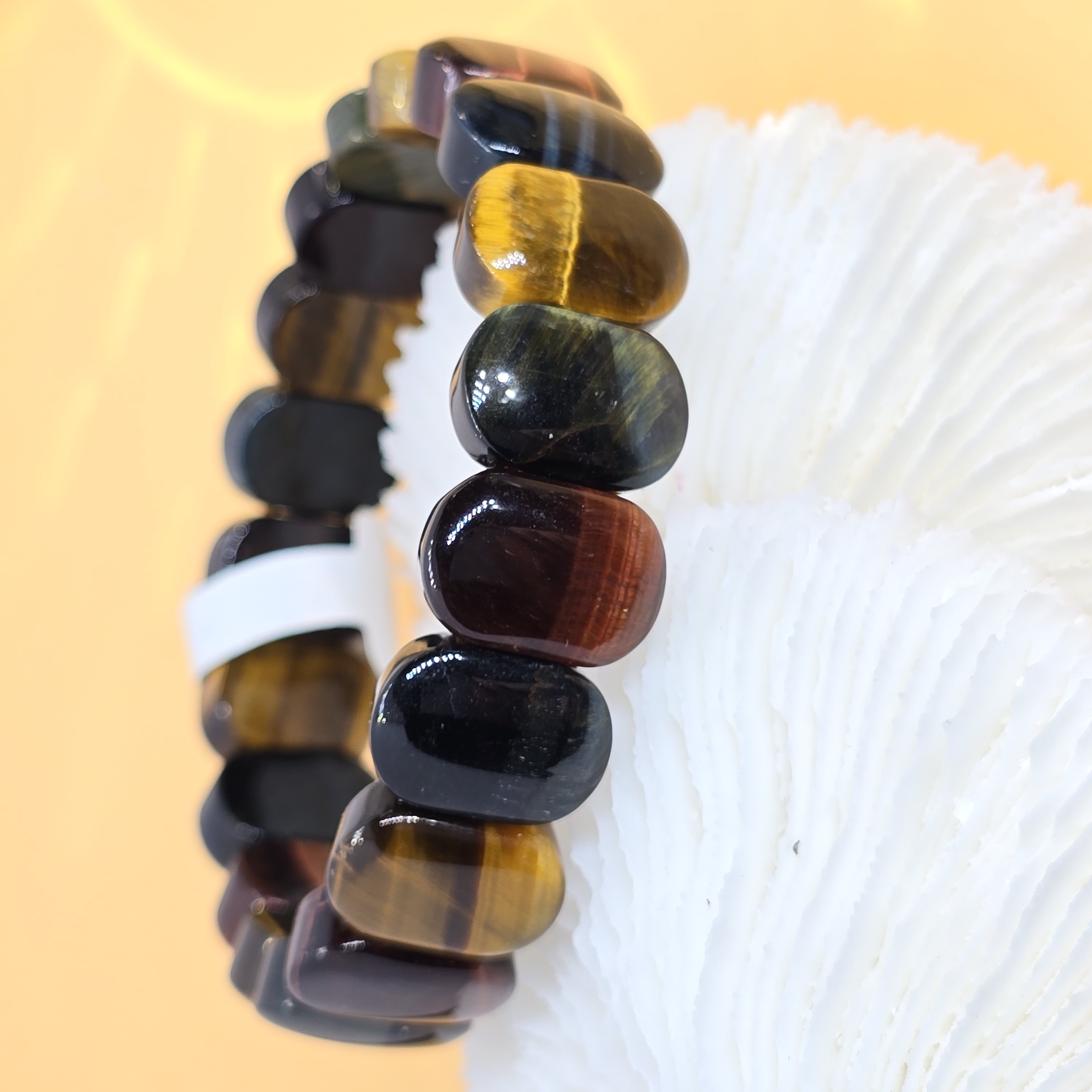 Vòng Bản Mềm Đá Mắt Hổ Đa Sắc (Đỏ Vàng Xanh) Tiger Eye_thumbnail_2