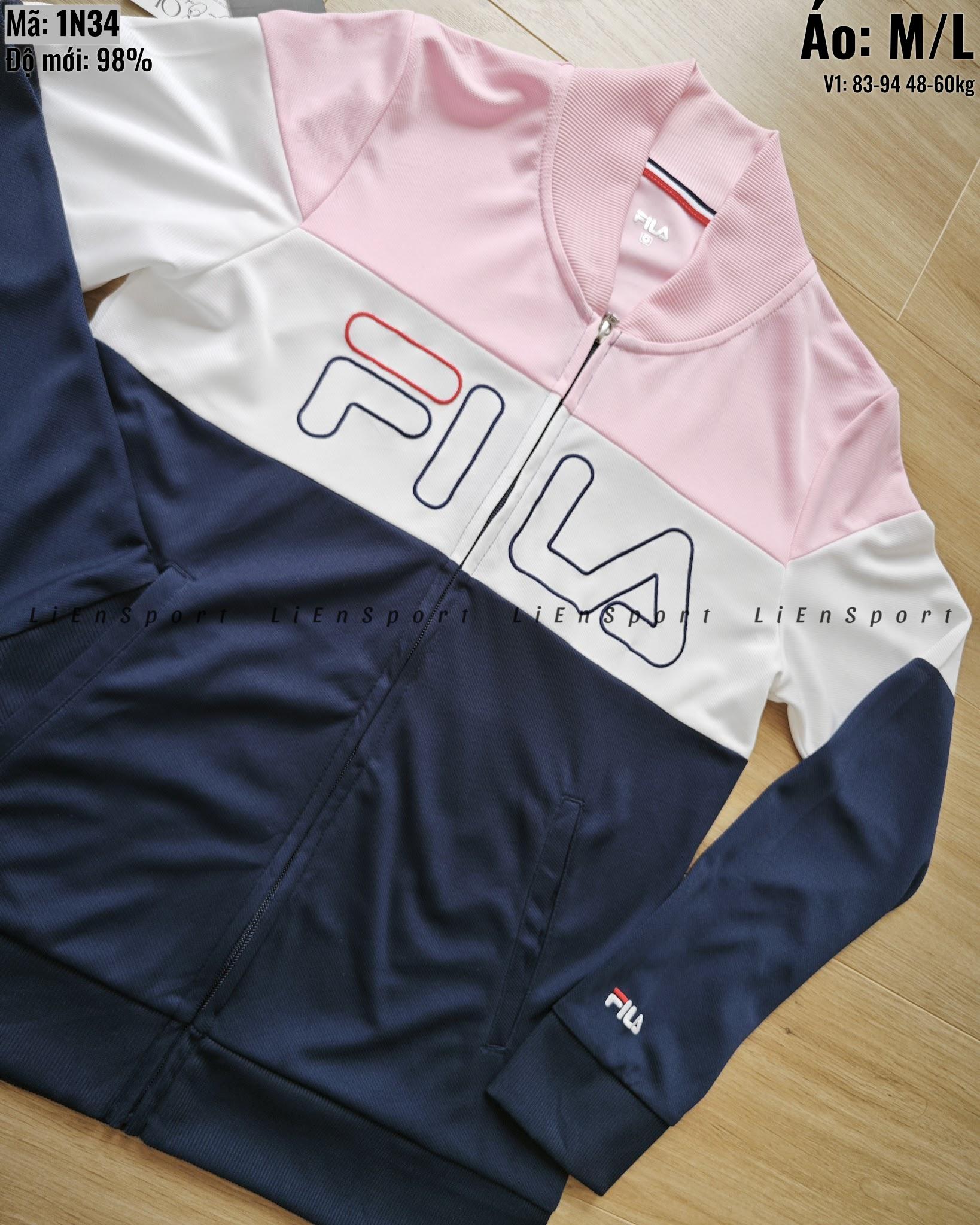 Fila Áo thun thể thao Nữ Size M Xanh lá Auth 2nd Dáng suông thoải mái Vải 1 lớp thoáng mát Che bụng dưới Dài 70cm Phù hợp gym yoga chạy bộ casual Mã:1N34_thumbnail_7