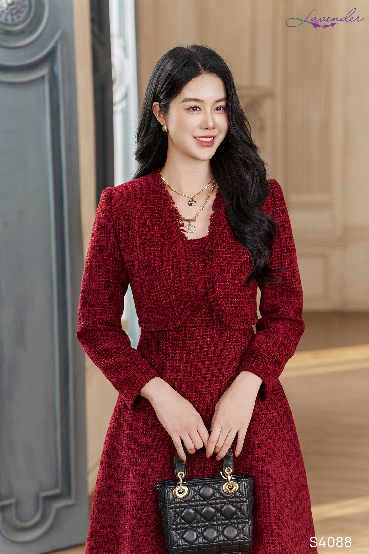 Set dạ tweed đỏ đô S4088_thumbnail_1