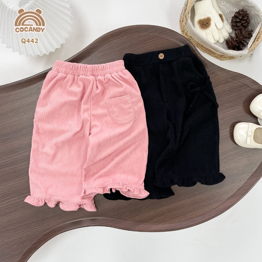 Quần dài nhung HỒNG gấu bèo túi nơ_thumbnail_5