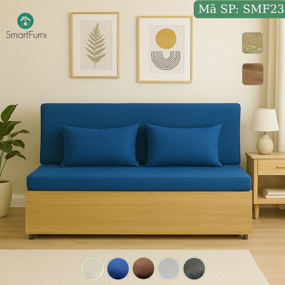Sofa giường gấp gọn vải lanh canvas SmartFurni - SMF23_thumbnail_7