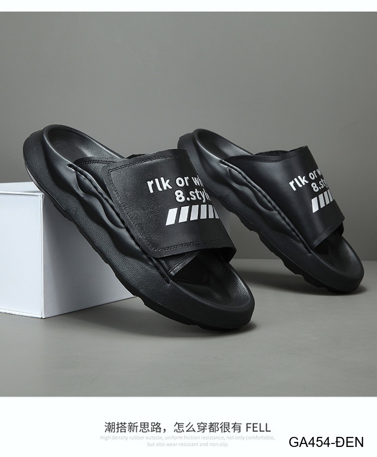 GA454 - Dép xỏ ngón nam thời trang đế dày êm chân, da bò lớp đầu, trắng đen_thumbnail_19