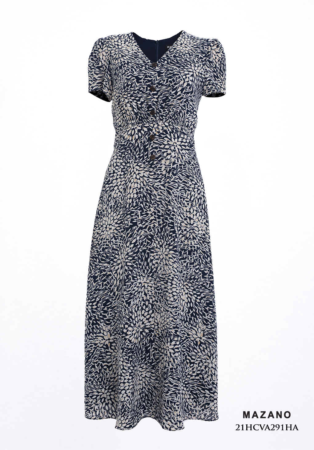 Váy xòe họa tiết cổ tim phối khuy_thumbnail_4