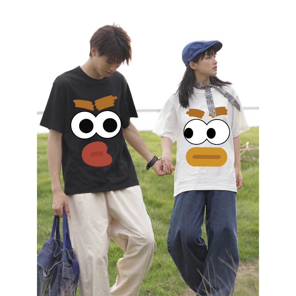 Áo thun couple cặp đôi hình thú mỏ vịt form rộng unisexATD1059 Miucho tay lỡ cổ tròn in artwork_thumbnail_6