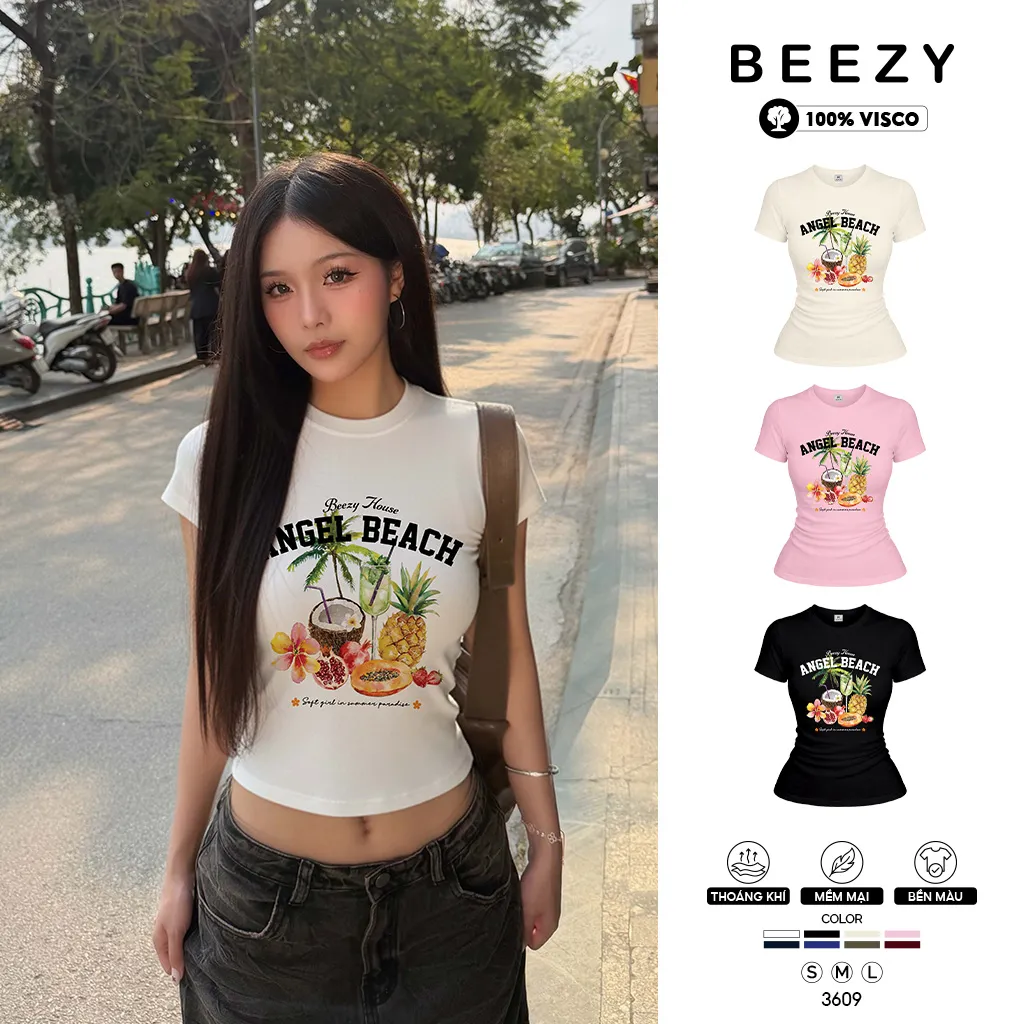Áo baby tee form ôm Angel Beach Beezy 3609