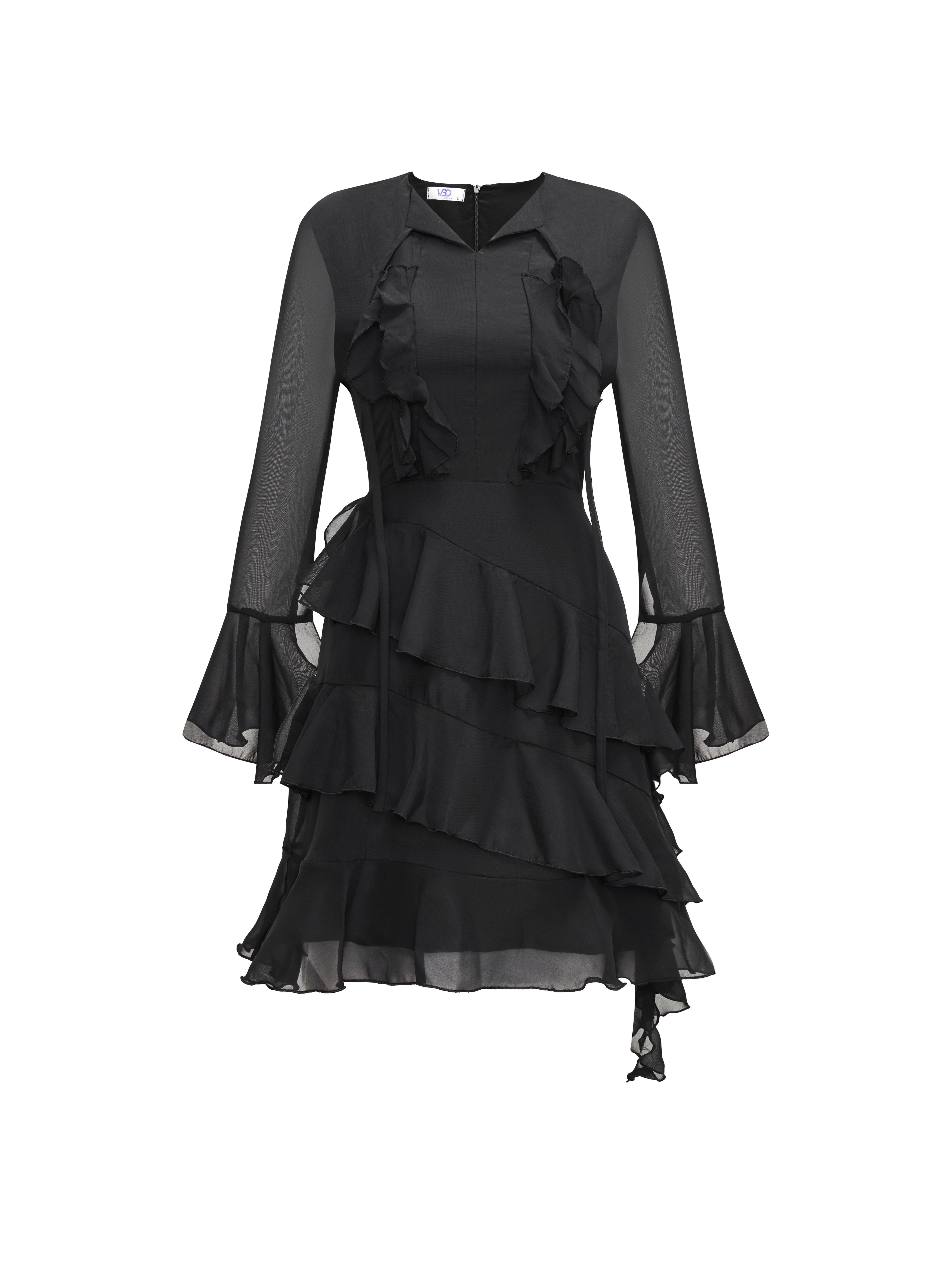 Đầm voan kiểu bèo nhún bigize DA150 dành cho nàng béo mập từ 55-95kg