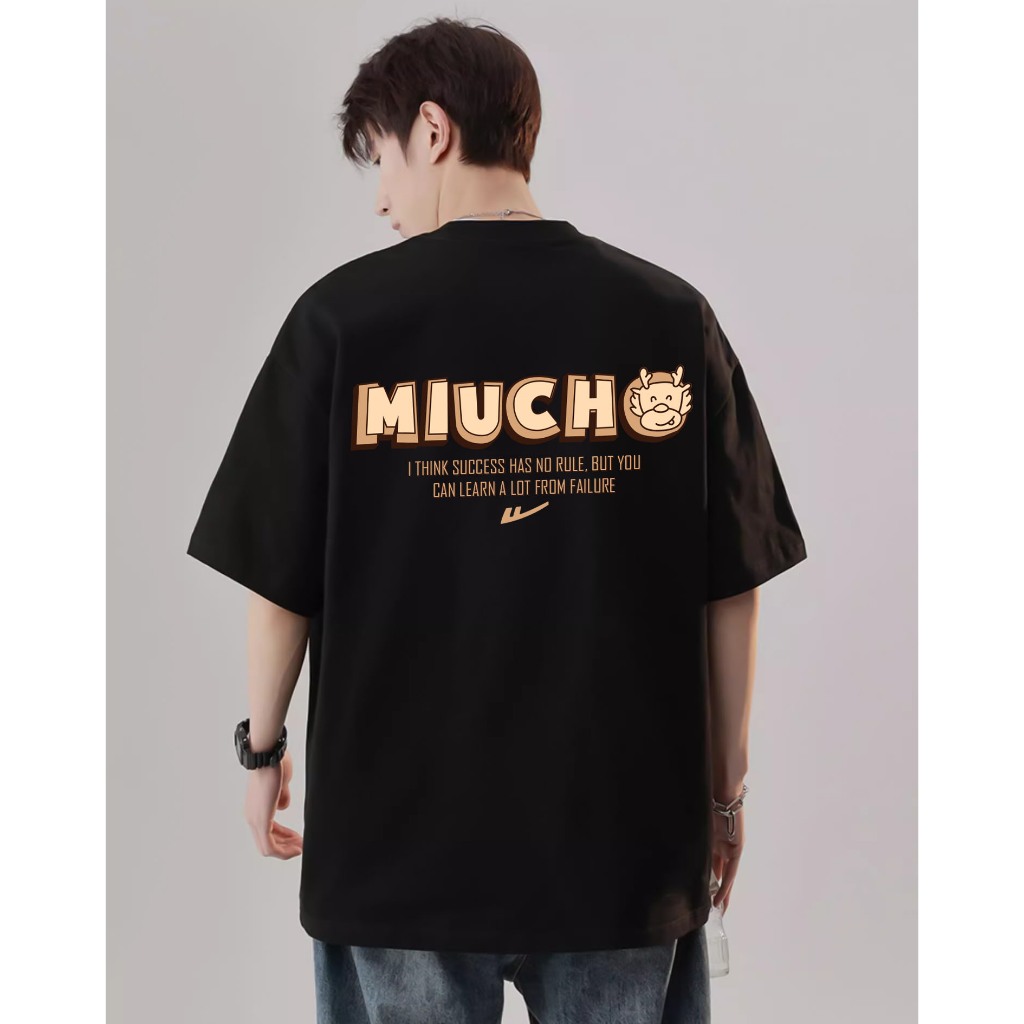 Áo thun nam form rộng local brand ATD821 Miucho Man tay ngắn vải cotton cổ tròn in typography_thumbnail_2