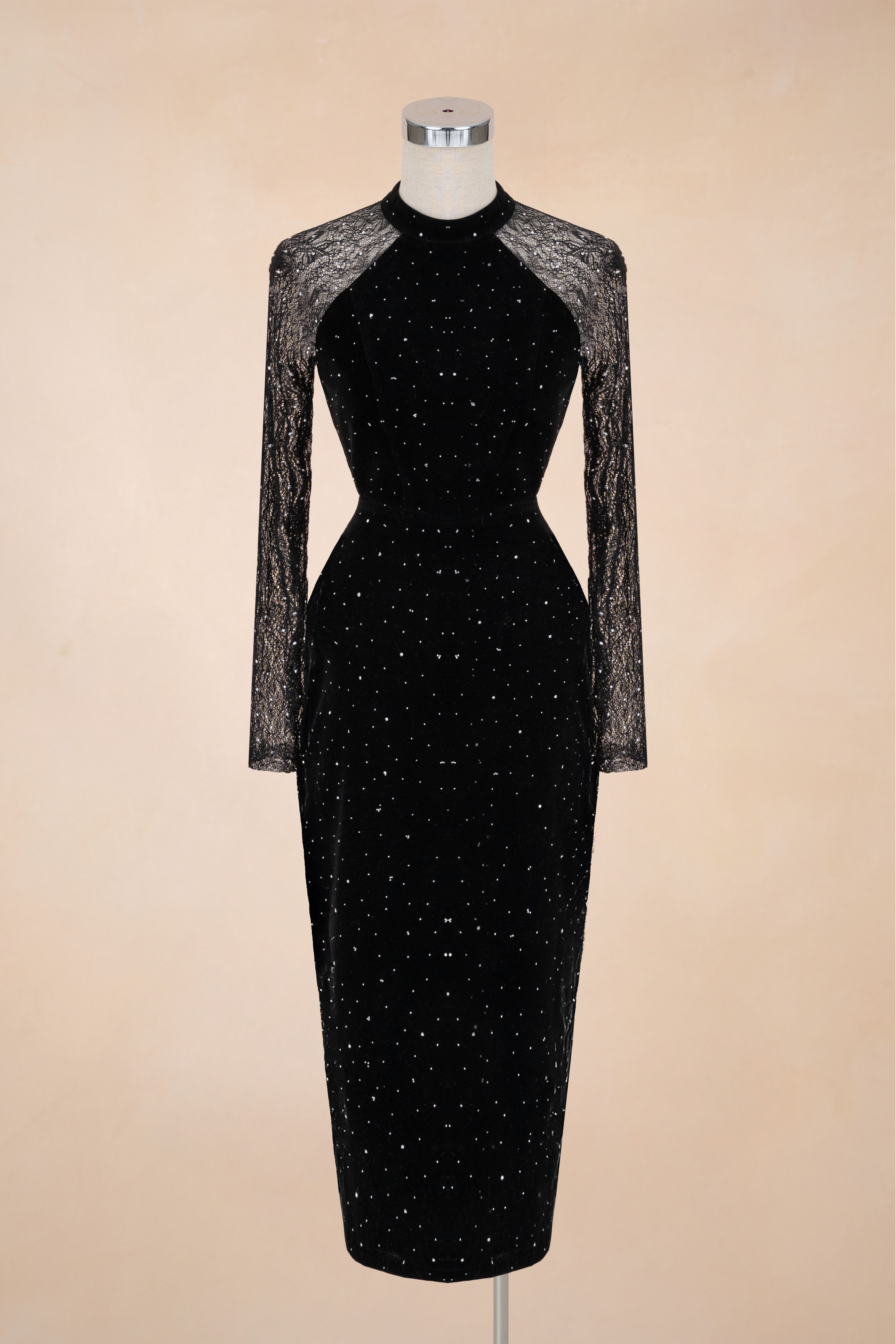 Đầm Suông Ép Nhiệt Đá Phối Ren