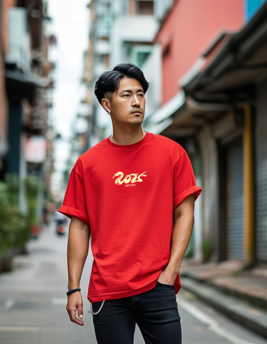 Áo phông tết form rộng cổ tròn vải cotton 4c co giãn thoáng mát 1827 Miucho Iconic in basic_thumbnail_3