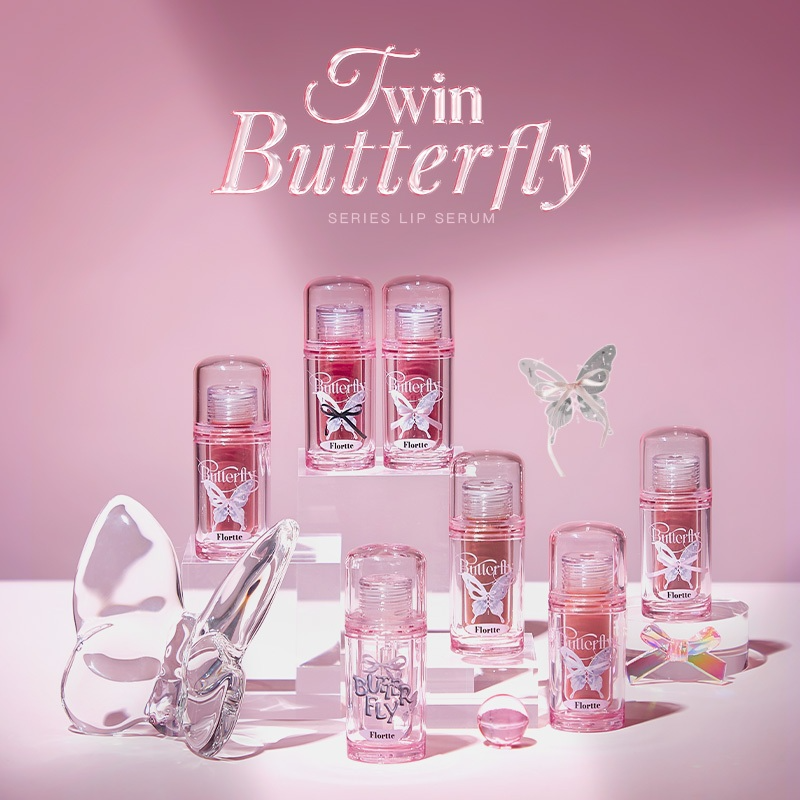 [FLORTTE] Son tint bóng Flortte Twin Butterfly Lip Serum 1.9g