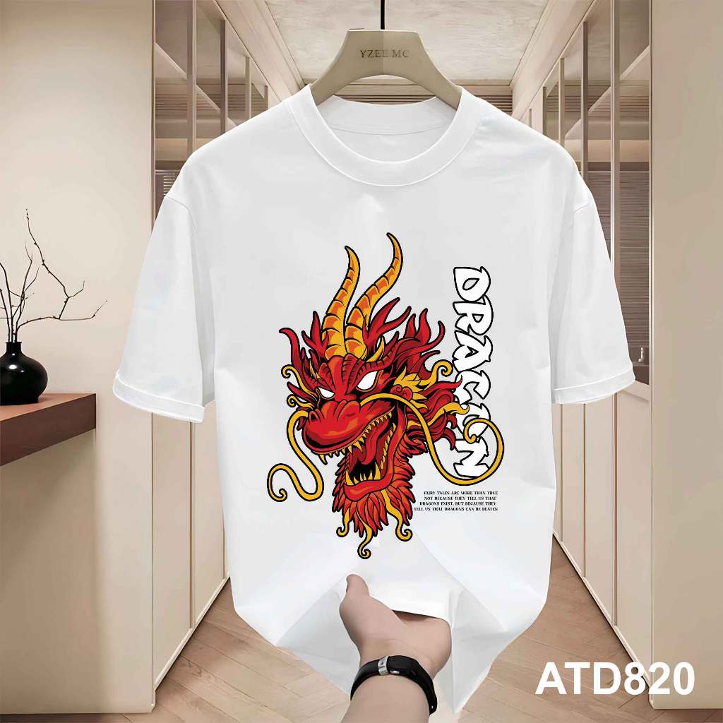 Áo phông nam form rộng tay ngắn tay ngắn ATD820 Miucho Iconic cotton cổ tròn in mix_thumbnail_3