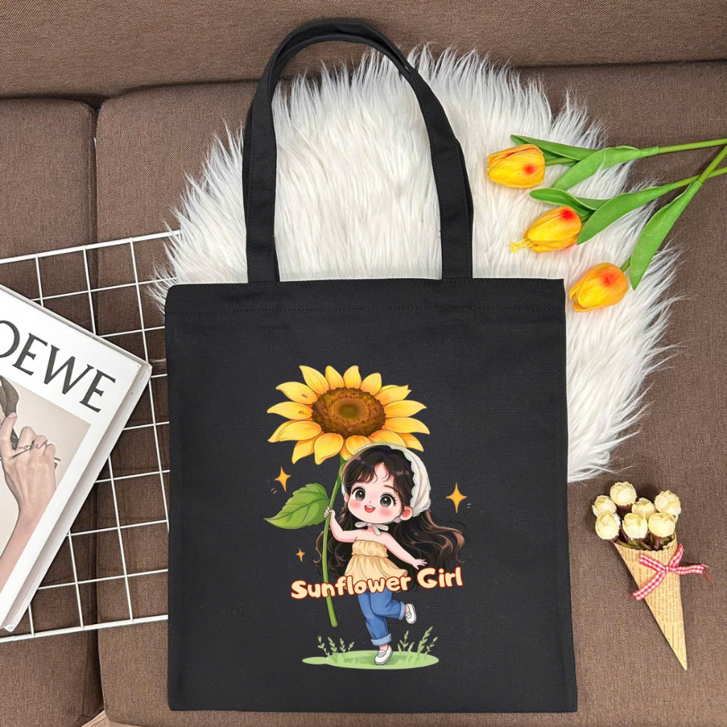 Túi tote vải canvas hình cô gái hottrend, đeo vai, có khoá kéo và ngăn phụ WE TEE - WTU04_thumbnail_12