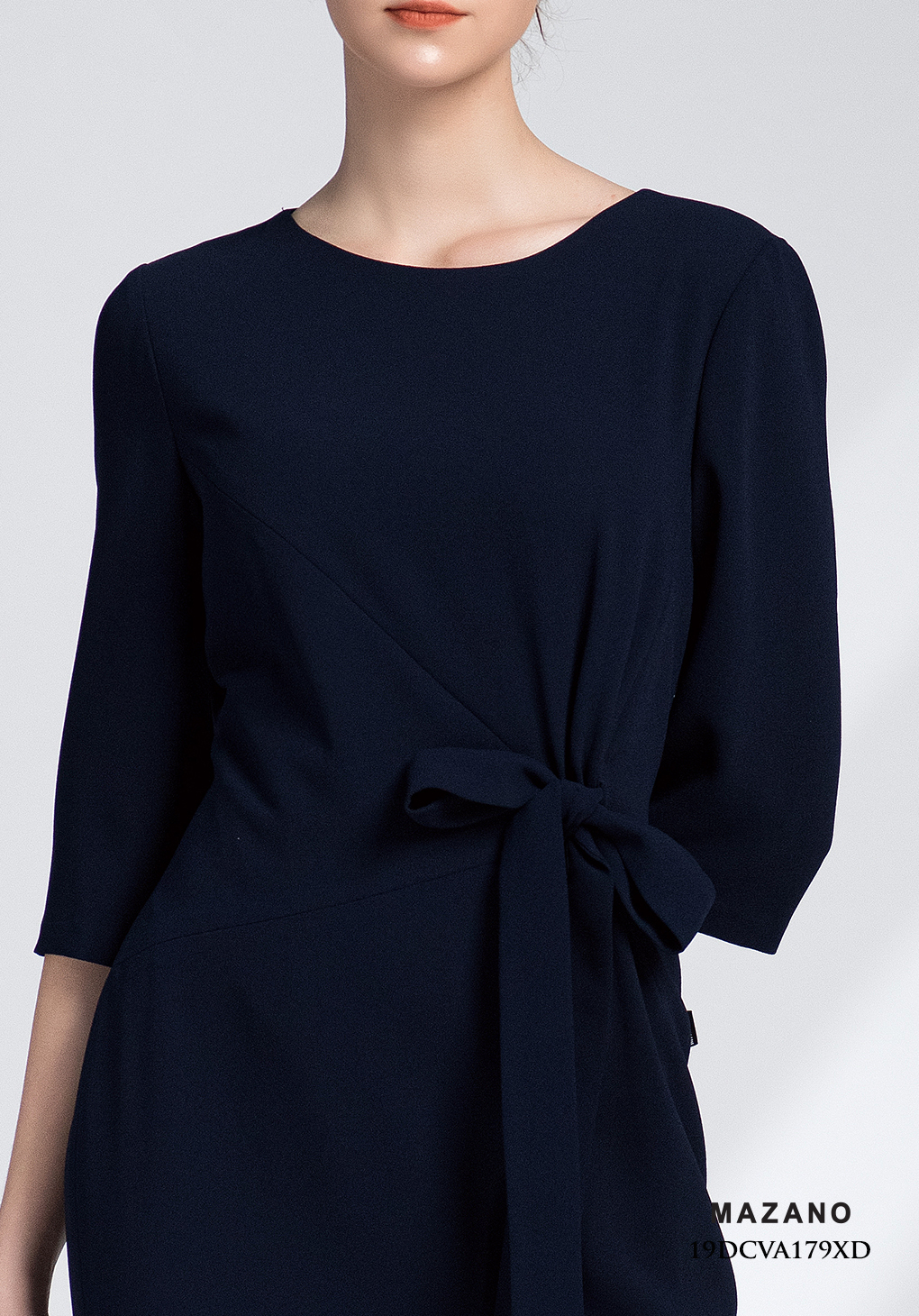 Đầm xanh ôm tay lỡ thắt nơ eo_thumbnail_4