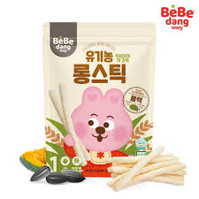 Bánh gạo lứt hữu cơ thanh dài Bebedang vị bí ngô ngọt và mè đen -T8/25