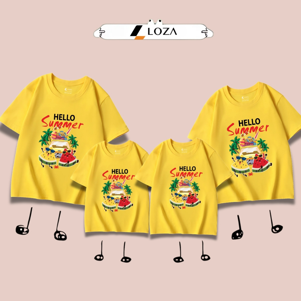 [Form rộng] Áo phông gia đình in hình 'Hello Summer' - LOZA GĐ3145_thumbnail_4