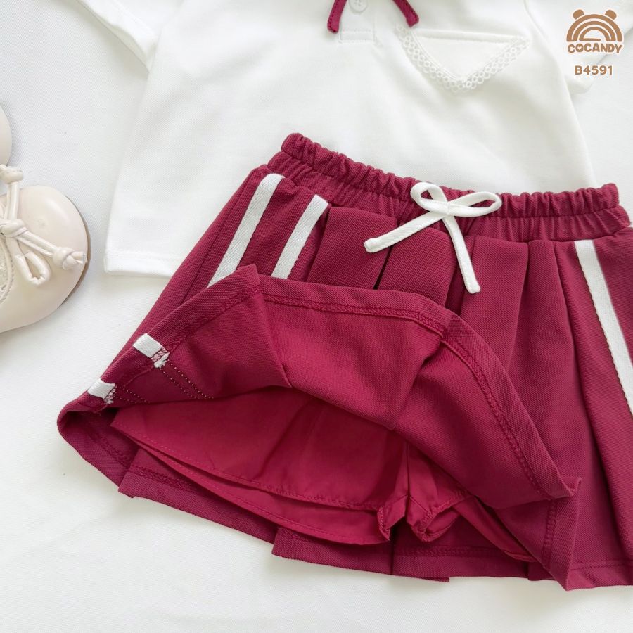 Bộ cộc ĐỎ phối trắng cổ thủy thủ + chân váy tennis_thumbnail_3
