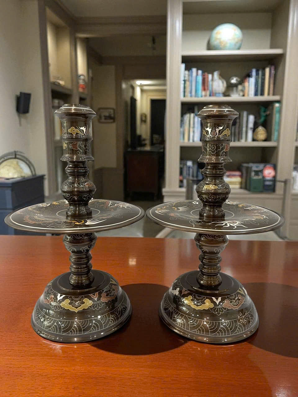 Bộ ngũ sự cao 45cm khảm ngũ sắc khảm kỹ sắc nét _thumbnail_3