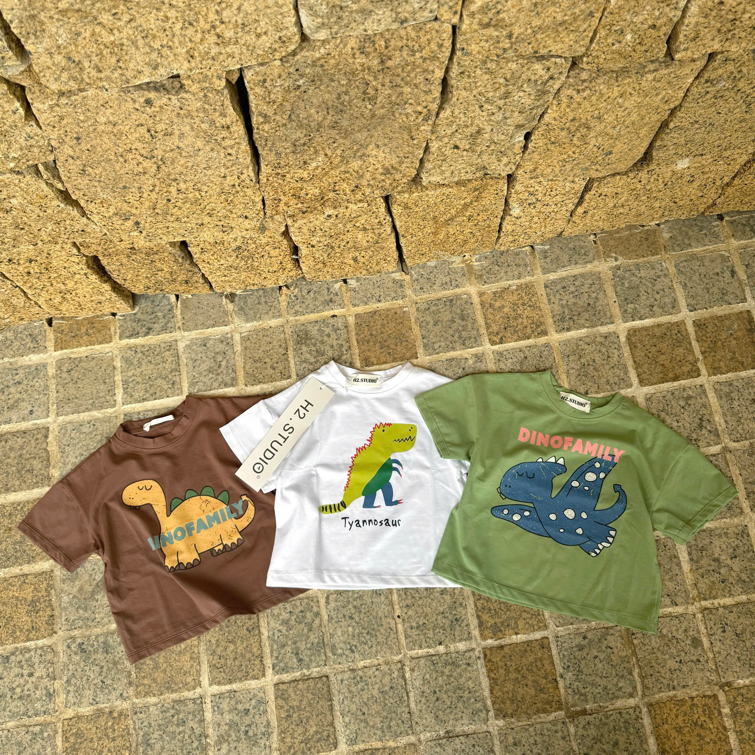 V62 SET 3 ÁO CỘC TAY KHỦNG LONG TYANNOSAUR- A106.217