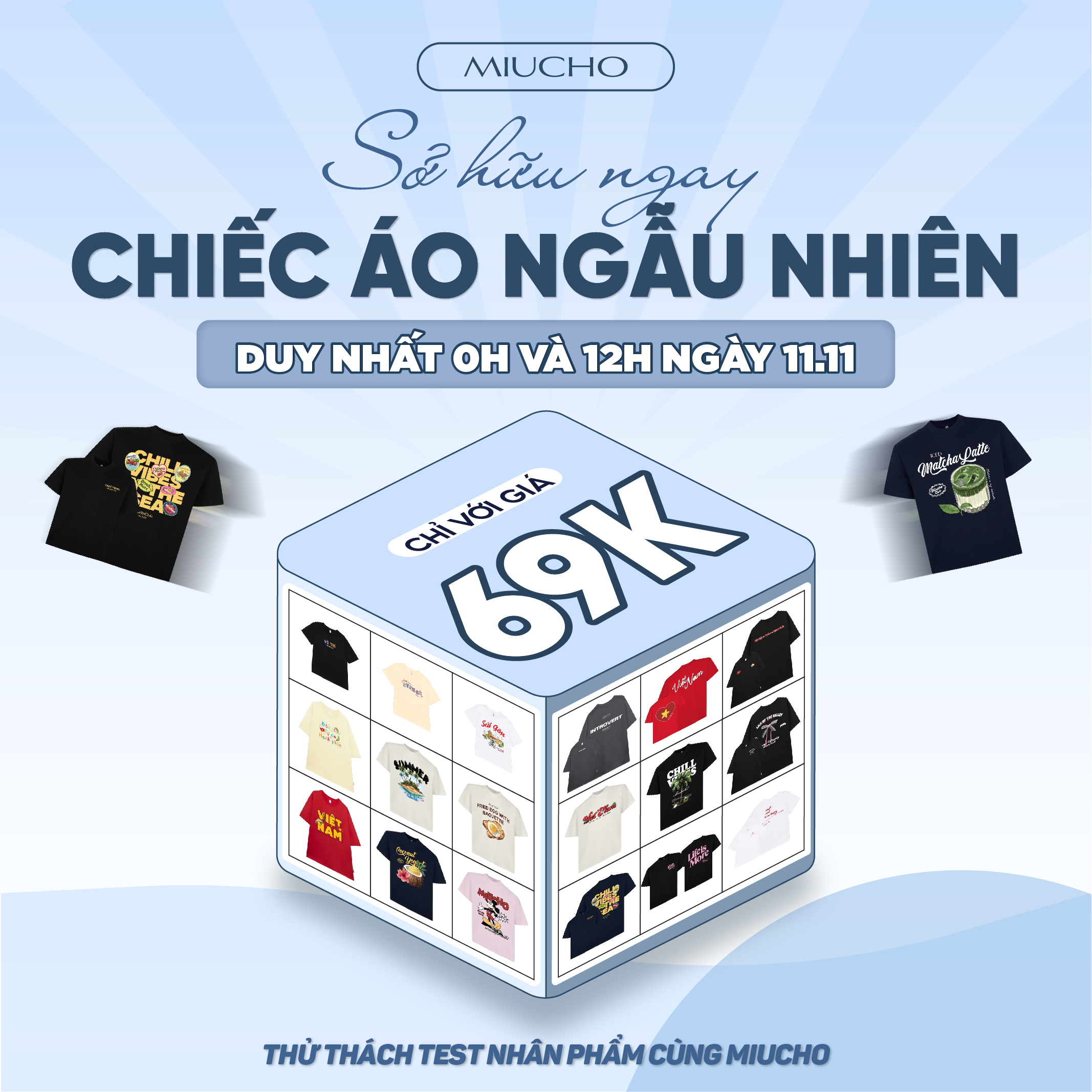 Áo tặng ngẫu nhiên QT001 Miucho cotton