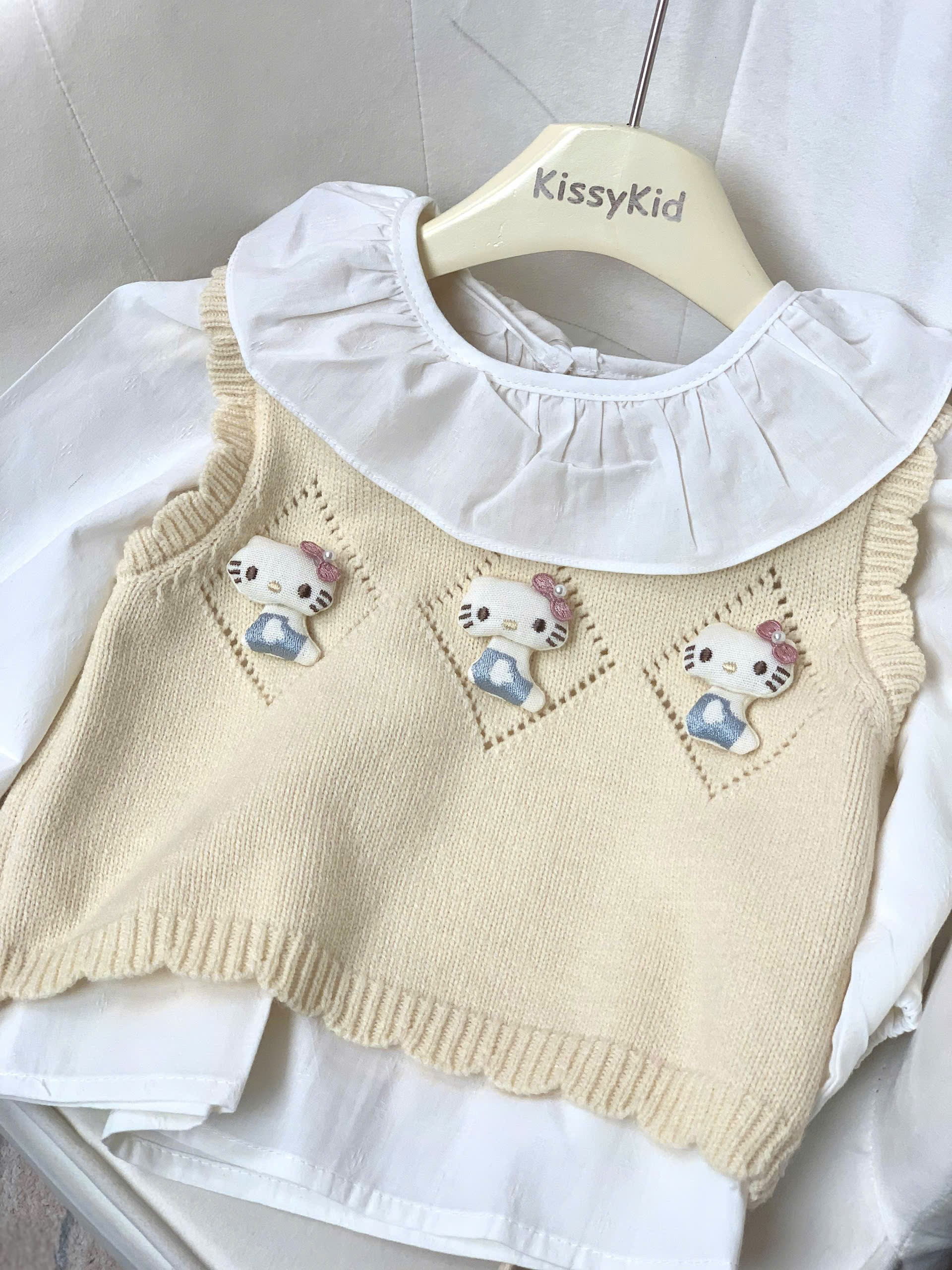 (g206) Gile len màu kem đính Kitty_thumbnail_0