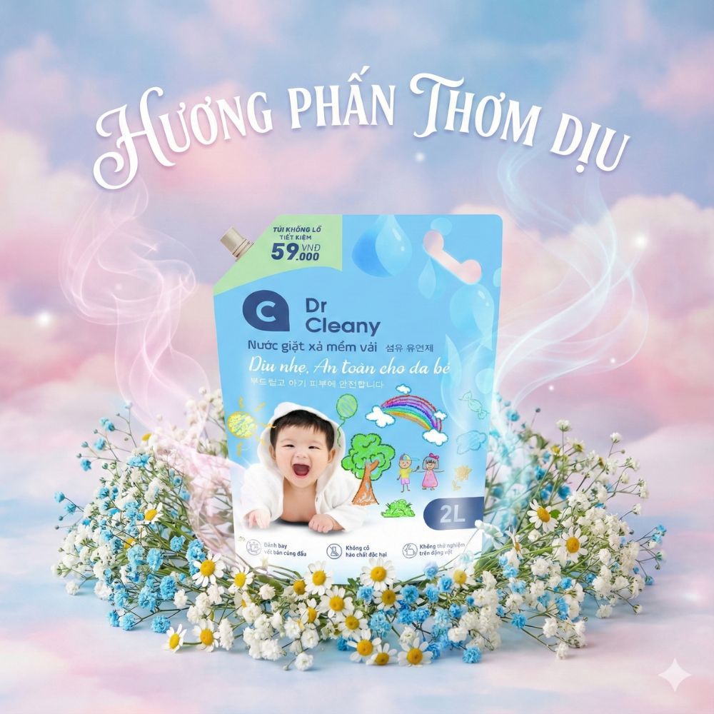 Nước Giặt Xả Cho Bé Dr. Cleany 2kg - Dịu Nhẹ, An Toàn Cho Da Nhạy Cảm_thumbnail_3