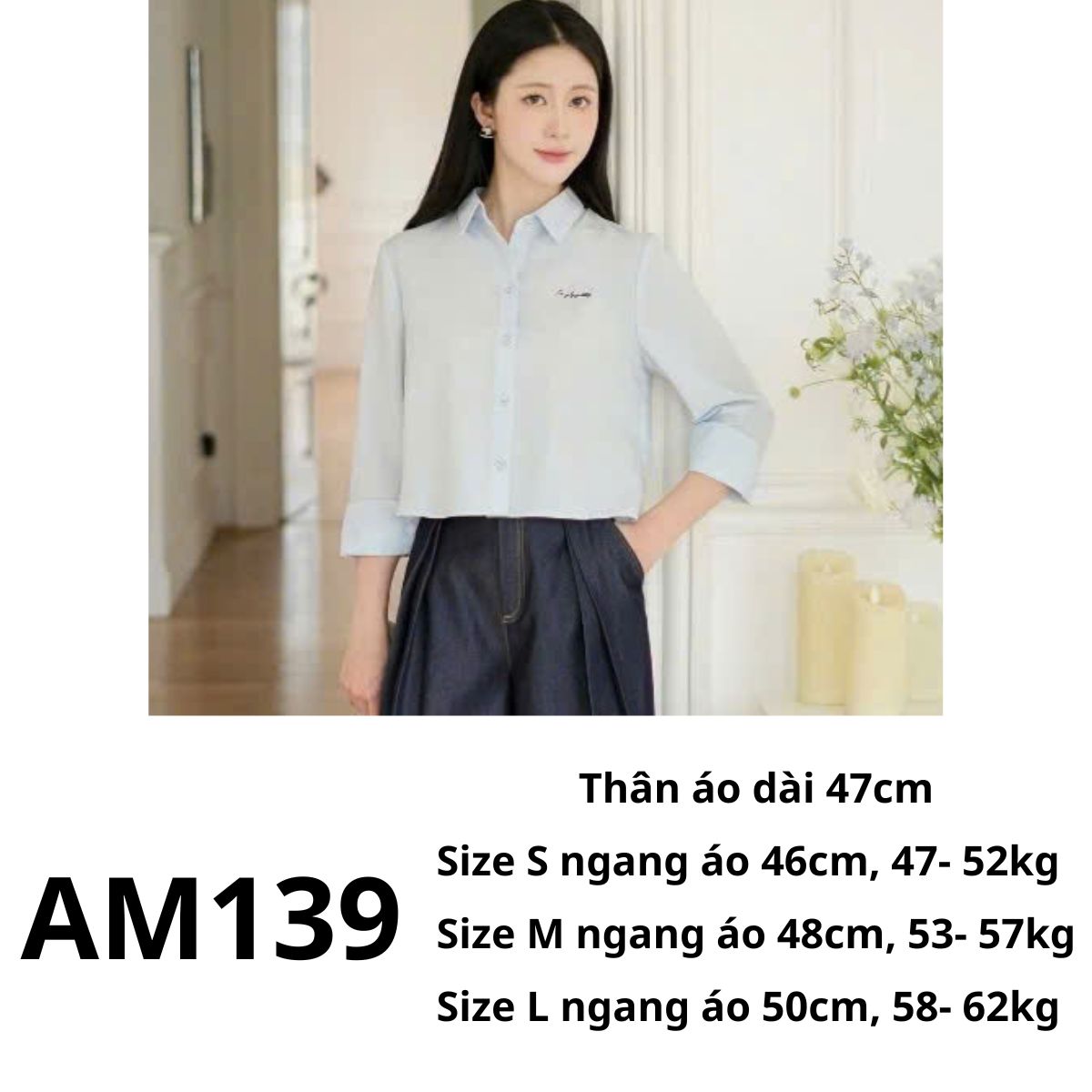 AM139- Áo sơmi crop