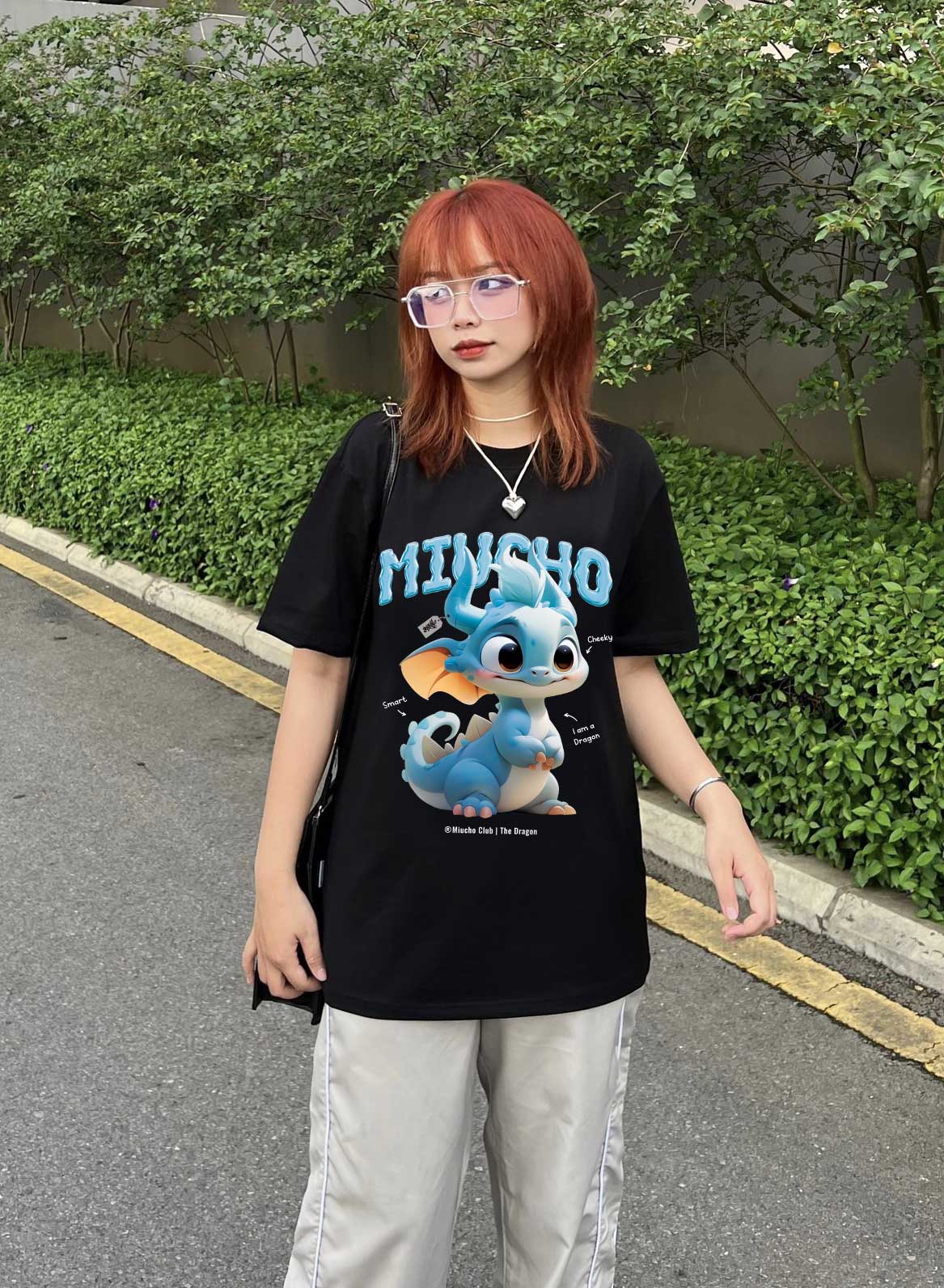 Áo thun form rộng 12 con giáp tuổi Thìn ATD1241 Miucho tay ngắn cổ tròn in mix_thumbnail_2