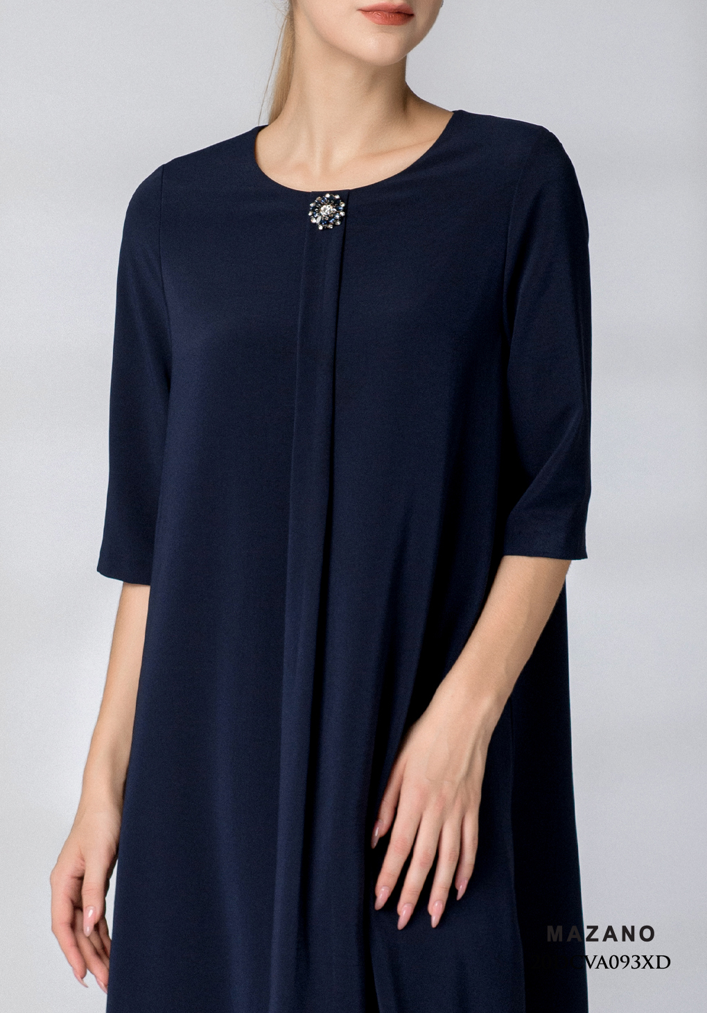 Đầm xanh than suông A oversize đính bông đá_thumbnail_4