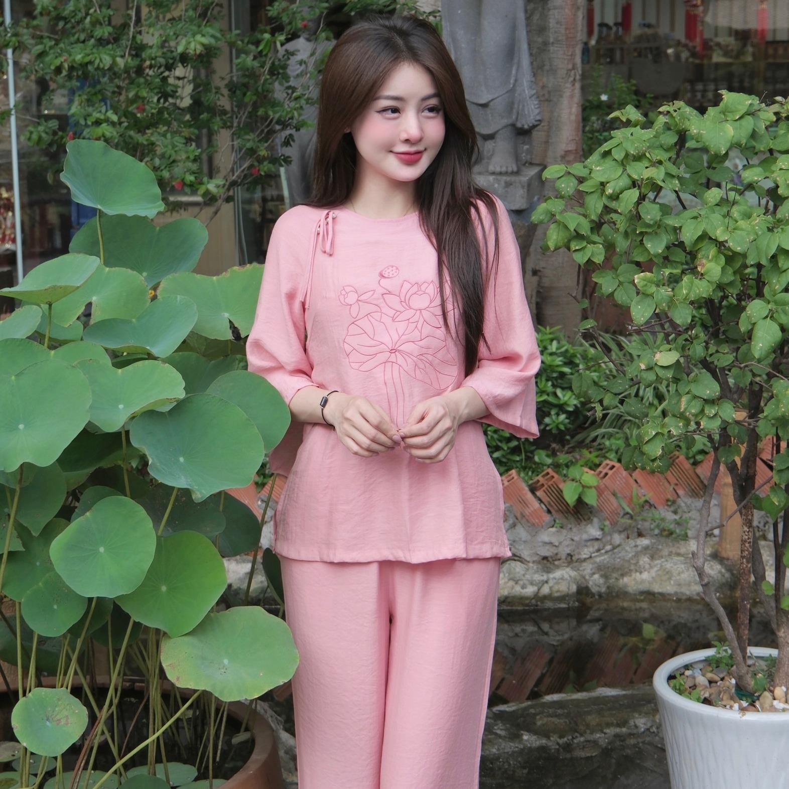 PP214 Tinh Nhi đồ lam đi lễ đũi tơ mát lịm nhẹ nhàng nữ tính_thumbnail_1