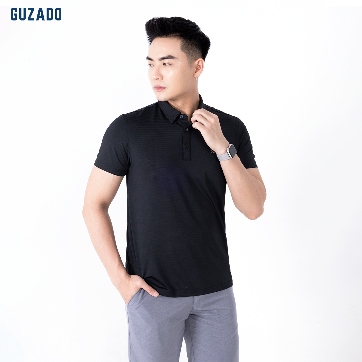 Áo Polo thể thao nam CoolMax-S1 Logo thương hiệu Guzado GPL01_thumbnail_3