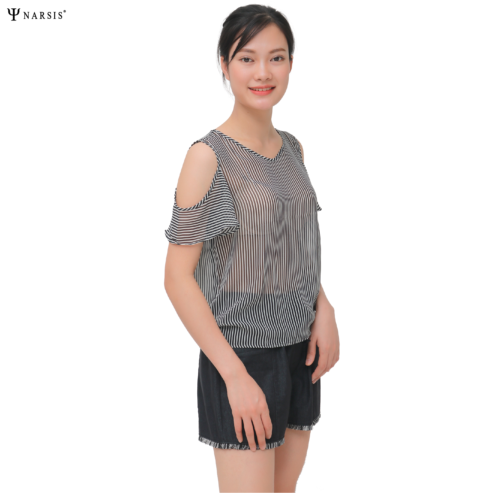 ÁO HÈ NỮ THIẾT KẾ -  VOAN KẺ ĐỎ MẬN L9020 L9021 NARSIS CHẤT LIỆU THOÁNG MÁT, DỄ CHỊU, THOẢI MÁI C..._thumbnail_0