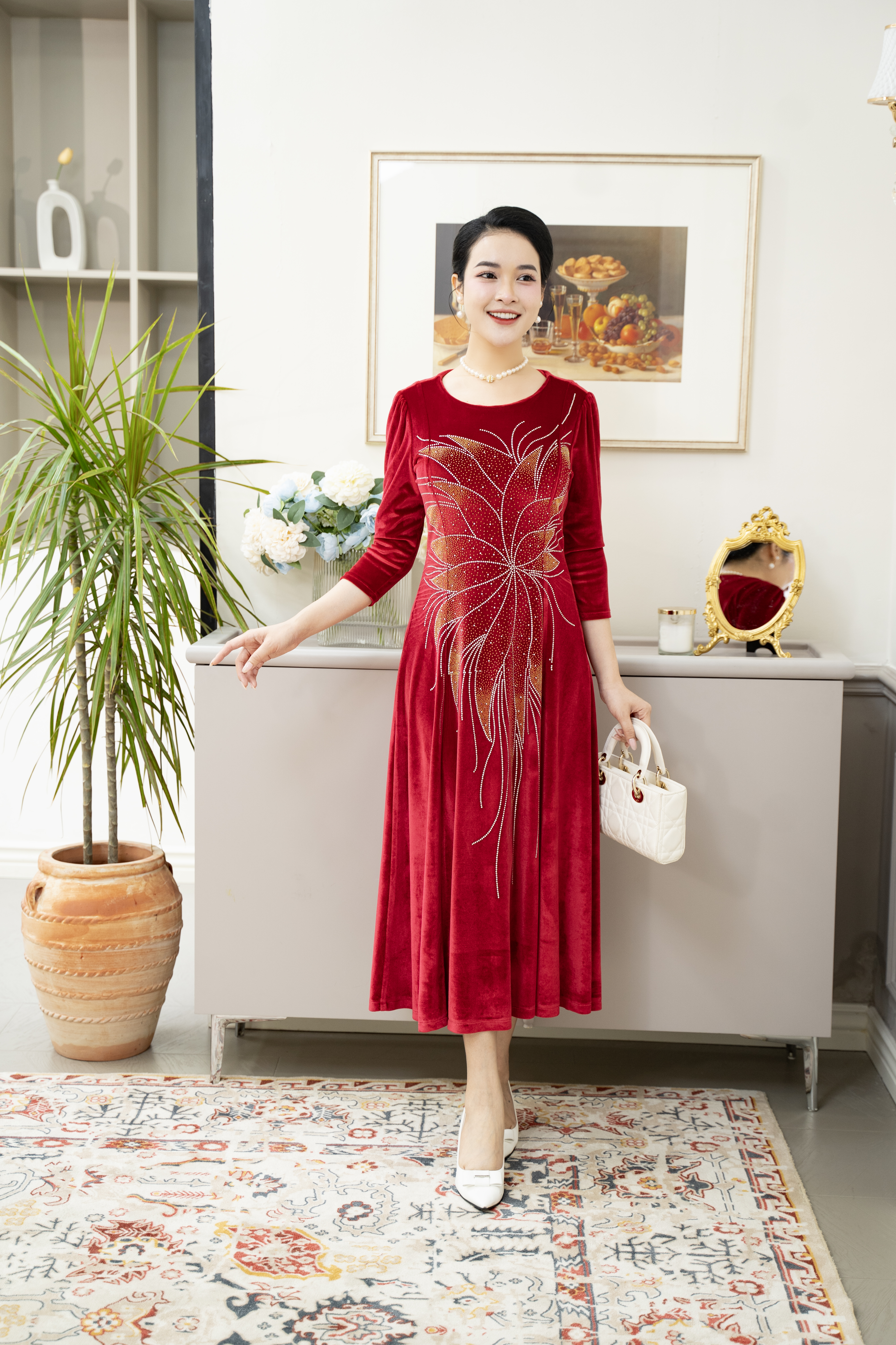 Đầm suông nhung - Y1112 - Thương hiệu Zonbig_thumbnail_1